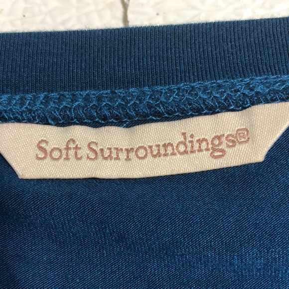 Soft Surrounding 100% Cotton. Teal Asymmetric Tunic Women’s Sz M - Picture 10 of 11